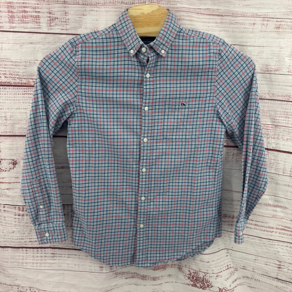 Vineyard Vines Flannel Shirt Mens Small Slim‎ Fit Tucker Plaid Button Down